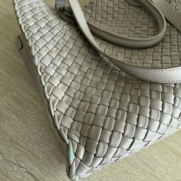 Falor Woven Leather Tote Bag - Gray - Picture 3 of 4